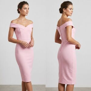 Fashion Nova Pink Off-The-Shoulder Crossover Sweetheart Bodycon Dress Size XL